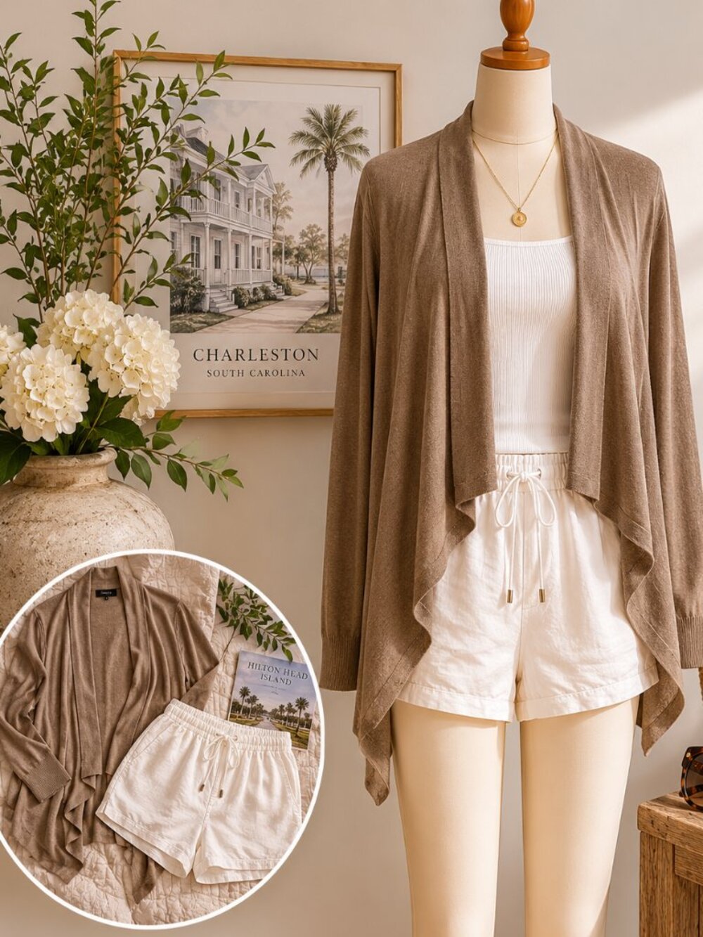 Summer White Linen Blend Coastal Resort Micro Shorts Chic M On The Road - Picture 3 of 9